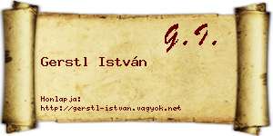 Gerstl István névjegykártya